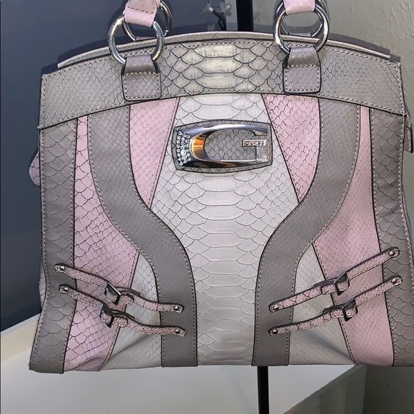 Guess Vintage Large Faux Leather Crocodile Handbag - Picture 2 of 12